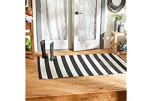 DII Plastic Outdoor Rug | 4x6 ft, Black & White
