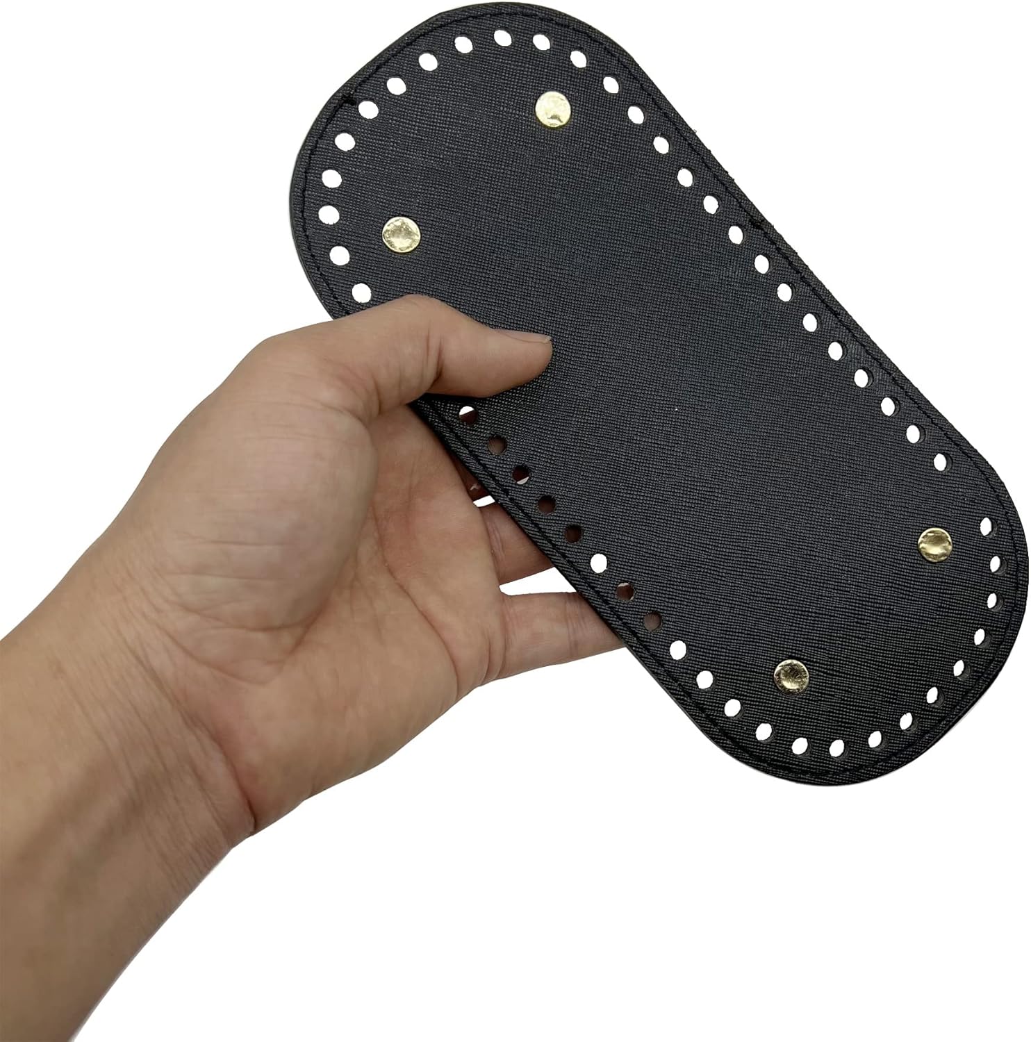 Yayatty 6 Pcs PU Leather Bag Bottom Oval Knitting Crochet Bags Bottom Shaper with Holes for DIY Handbag Shoulder Bags Purse Making Supplies - Image 2