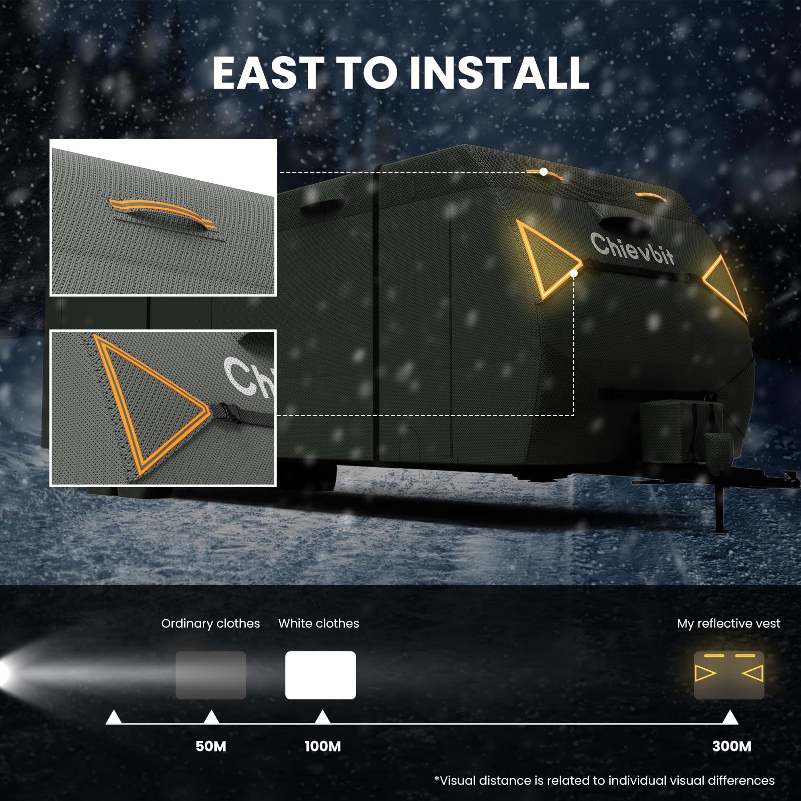 Upgraded 8-Layer RV Cover For 20-22 Ft Trailers – Windproof, Waterproof, With Tire Covers & Jack Cover