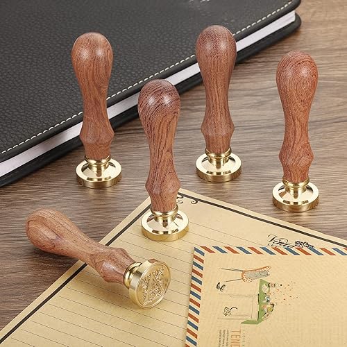 Miniatura 6 de PATIKIL Sello de cera del alfabeto E, sello de cera de sellado de letra inicial, clásico retro, 0.98 pulgadas, cabeza de latón retro extraíble,