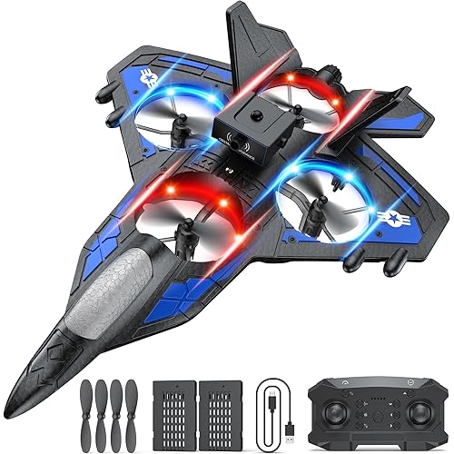 RC Plane - 2.4GHz Remote Control Airplane with LED Lights, 360° Stunts & 6-Axis Gyro | Crash-Proof Foam Design | 40 Min Flight | Best Gift for Kids (Beginner Friendly)