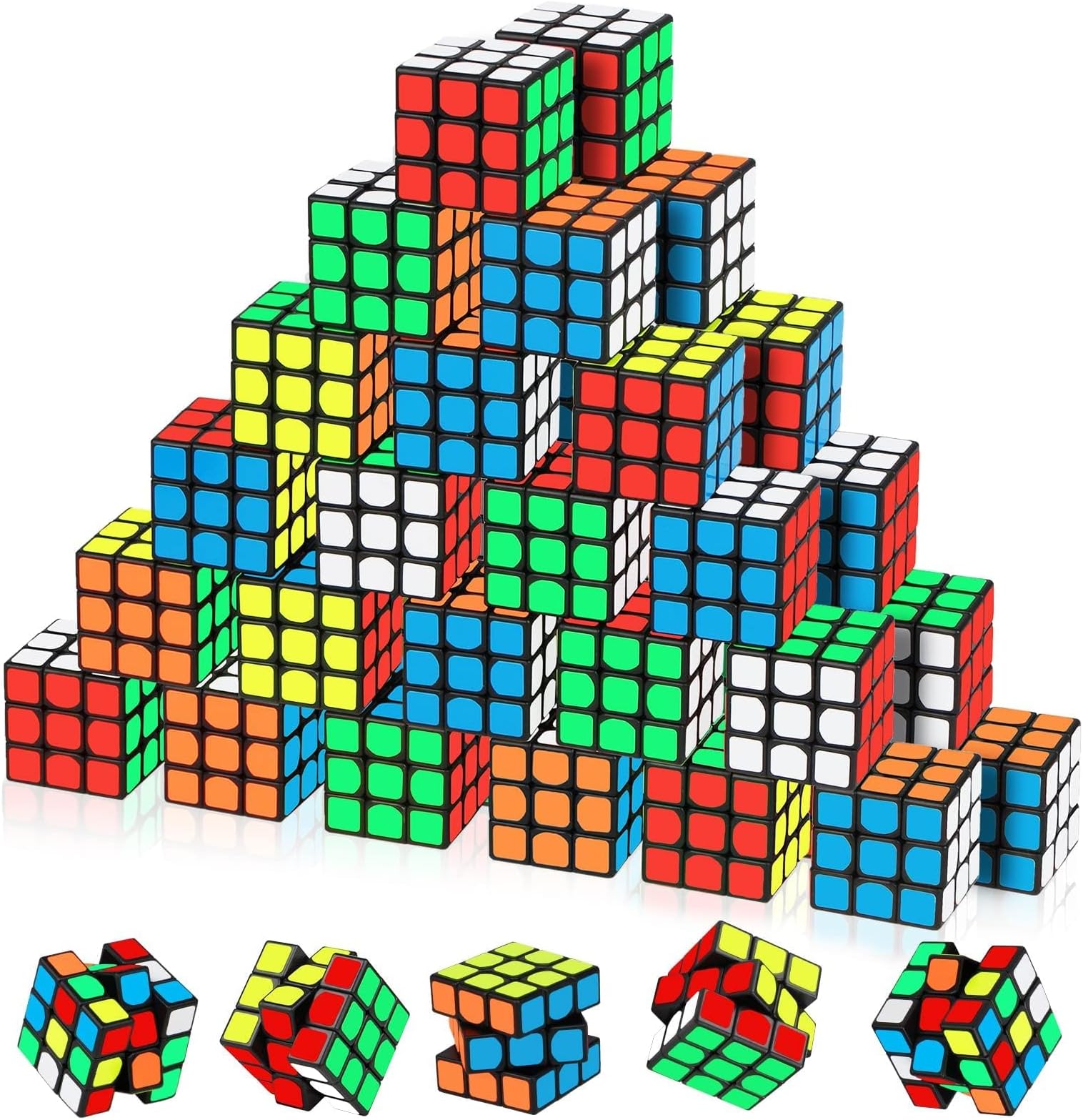 MAIYIDACK Stress Relief Magic Cube Puzzle for Kids - Pack of 28