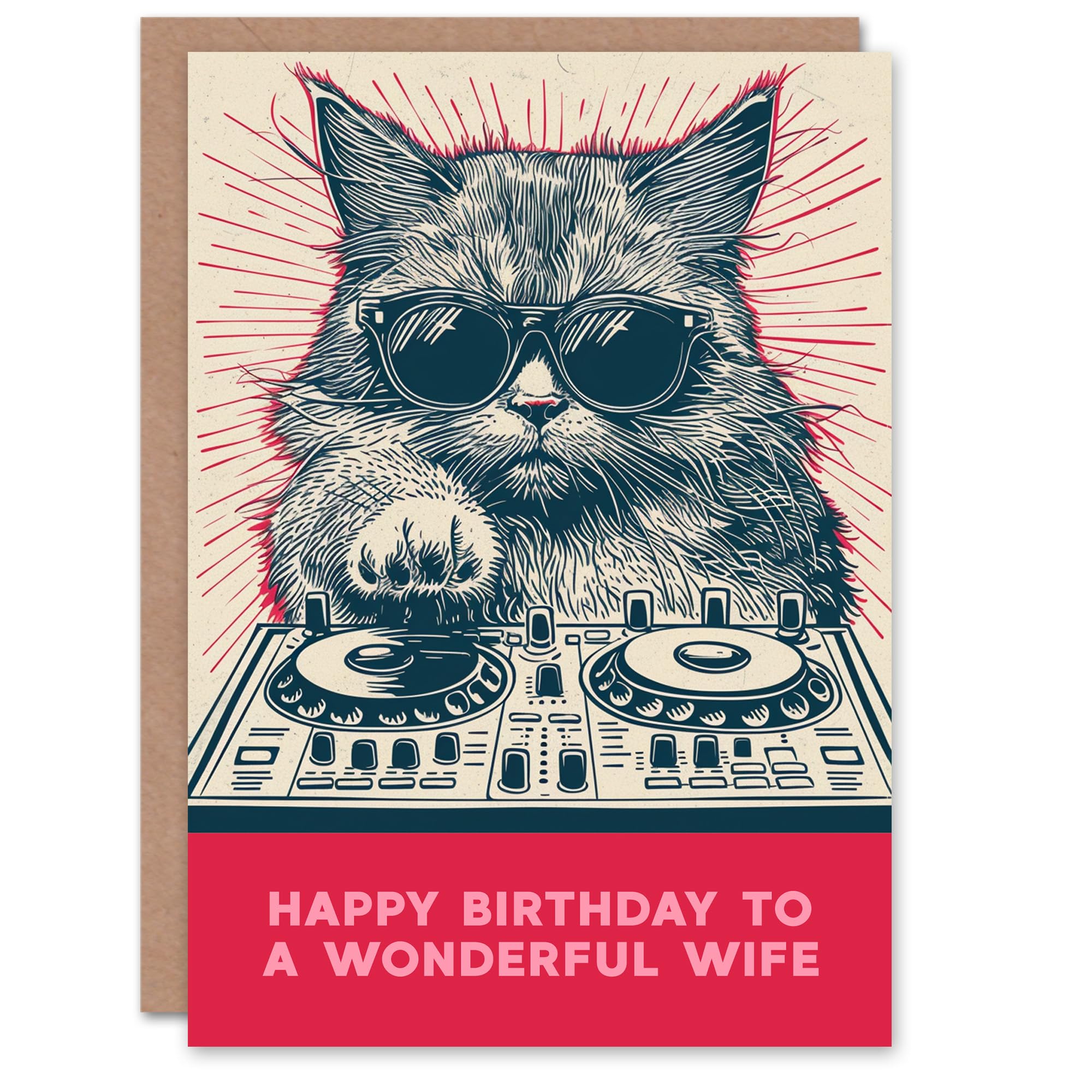 Artery8 - Greeting Card - DJ Moggie - Red