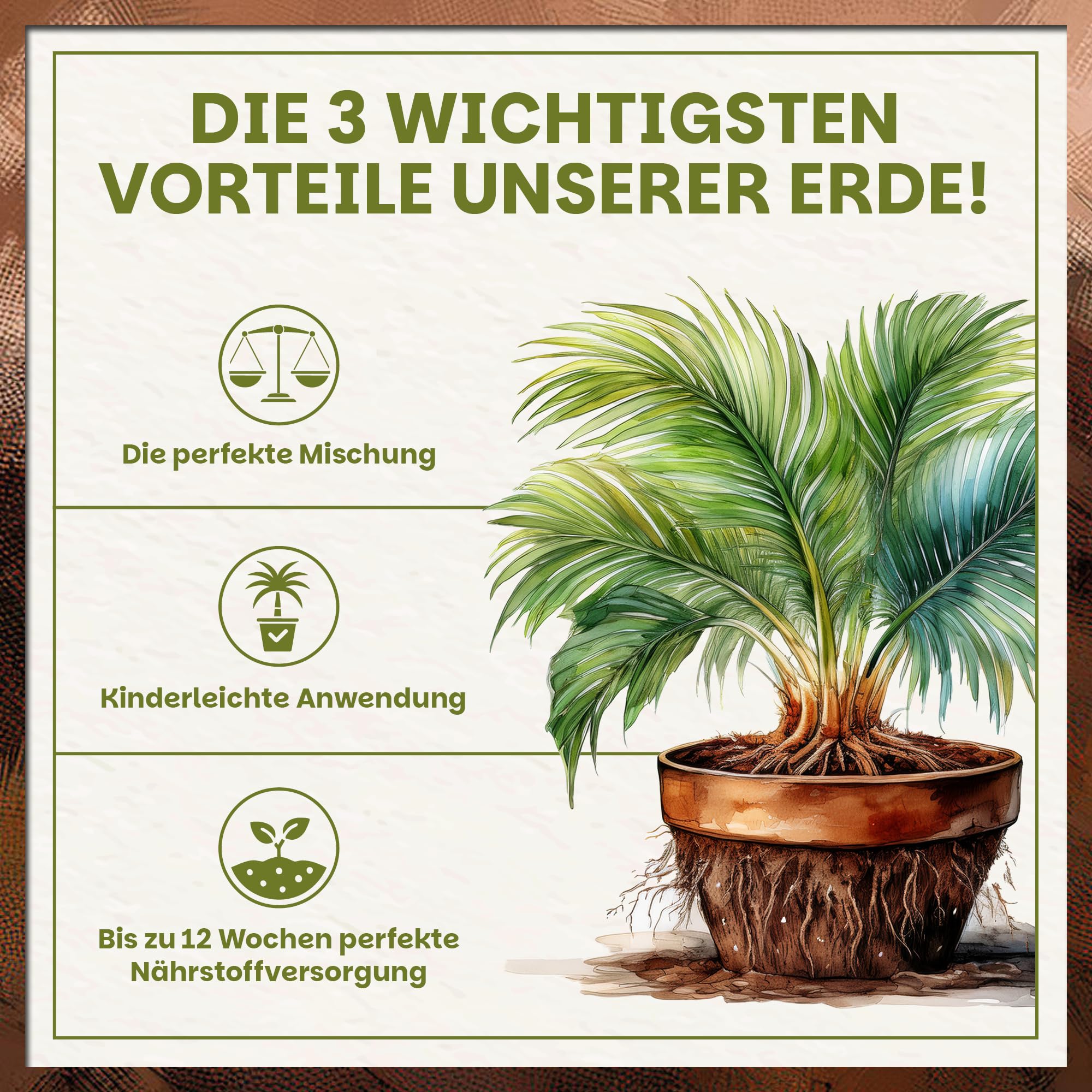 Green Home Grünpflanzen- & Palmenerde 72L – Pflanzenerde für Palmen, Grünpflanzen & Zimmerpflanzen – Mit Torf & Holzfasern – Hochbeet-Erde & Gemüseerde für gesundes Wachstum