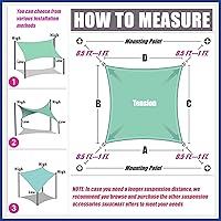 Vista 6 de ShadeMart Toldo Vela Solar Rectangular Blanco de 10' x 16' Pantalla de Tela Lona smTAPR1016, Permeable al Agua y Aire - Resistente a UV, de Servicio