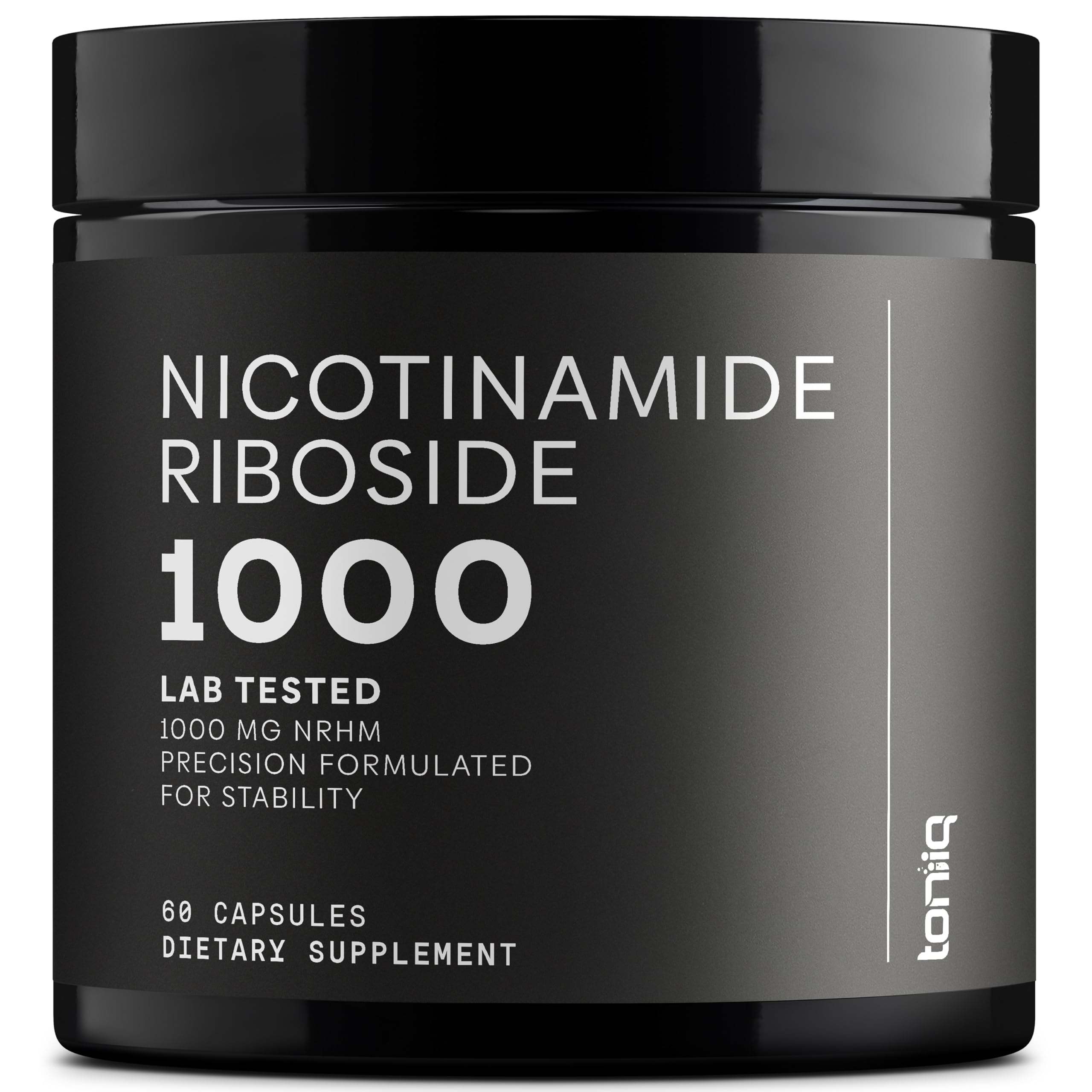 Toniiq Nicotinamide Riboside 1000 mg – High-Potency NR Supplement & NAD Supplement – Stabilized NRHM Formula - 60 Vegan Capsules – Third-Party Tested