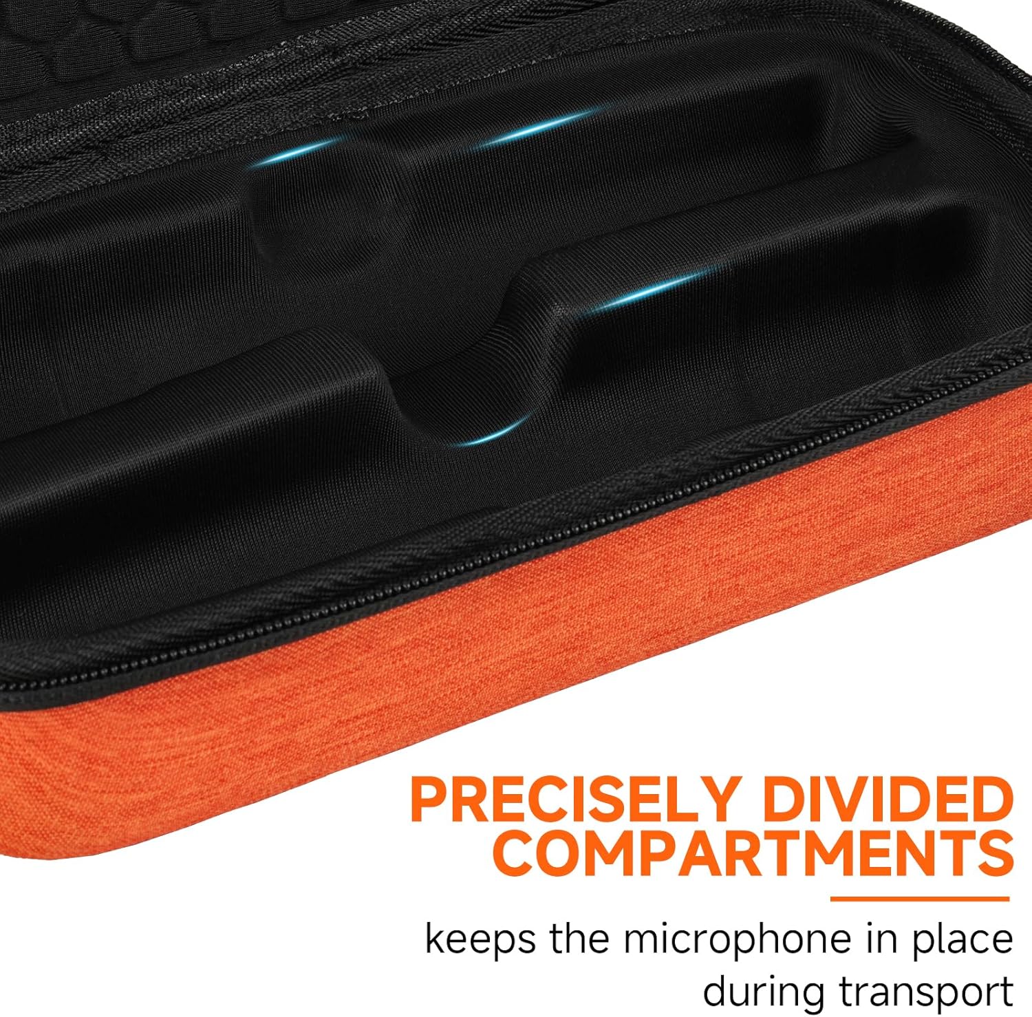 Wireless Microphone Case Compatible with JBL PartyBox Wireless Mic - 2X Digital Wireless Microphones,Protable Mic Travel Bag Storage Box for Receivers,Adapters,AA Batteries,Charger,Orange(Box Only) - Image 4