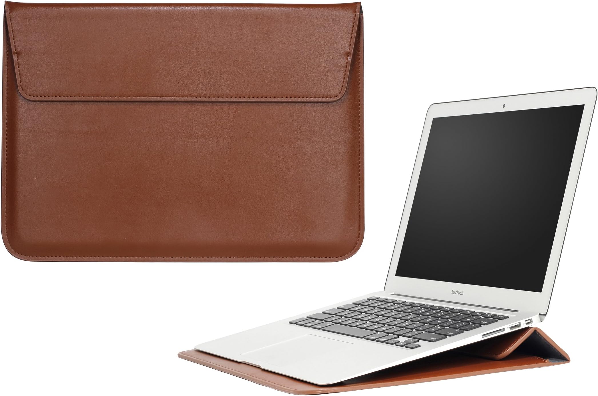Robustrion Premium PU Leather Protective 13.3 inch Laptop Sleeve - Brown