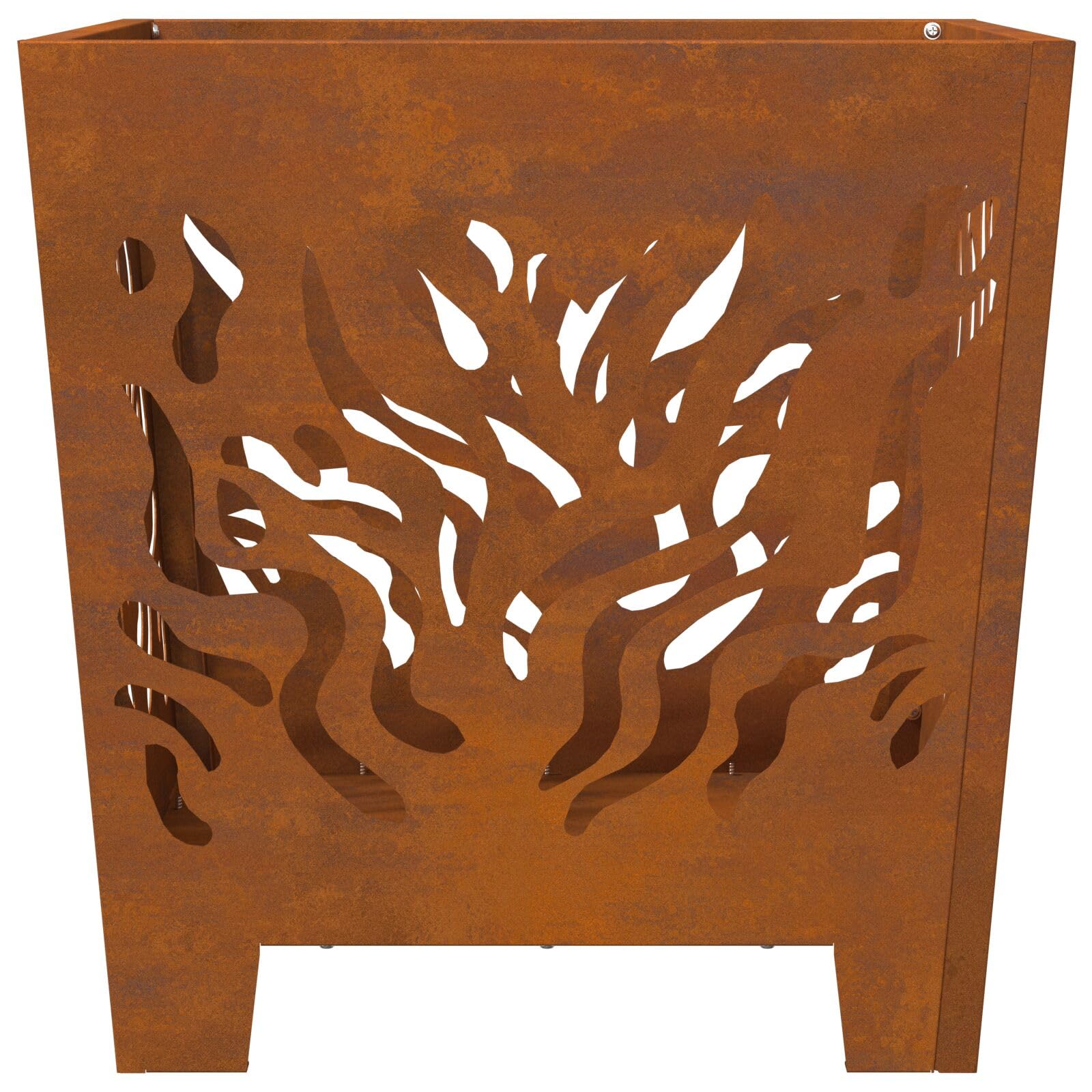 Kwadratowy palenisko ze stali corten 40x40x40 cm - 858913