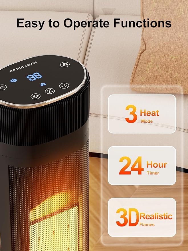 Calefactor Eléctrico Portátil Cerámico PTC 1500W 120V miniatura 3