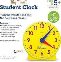 Vista 6 de Learning Resources Big Time reloj de estudiante, 12 horas