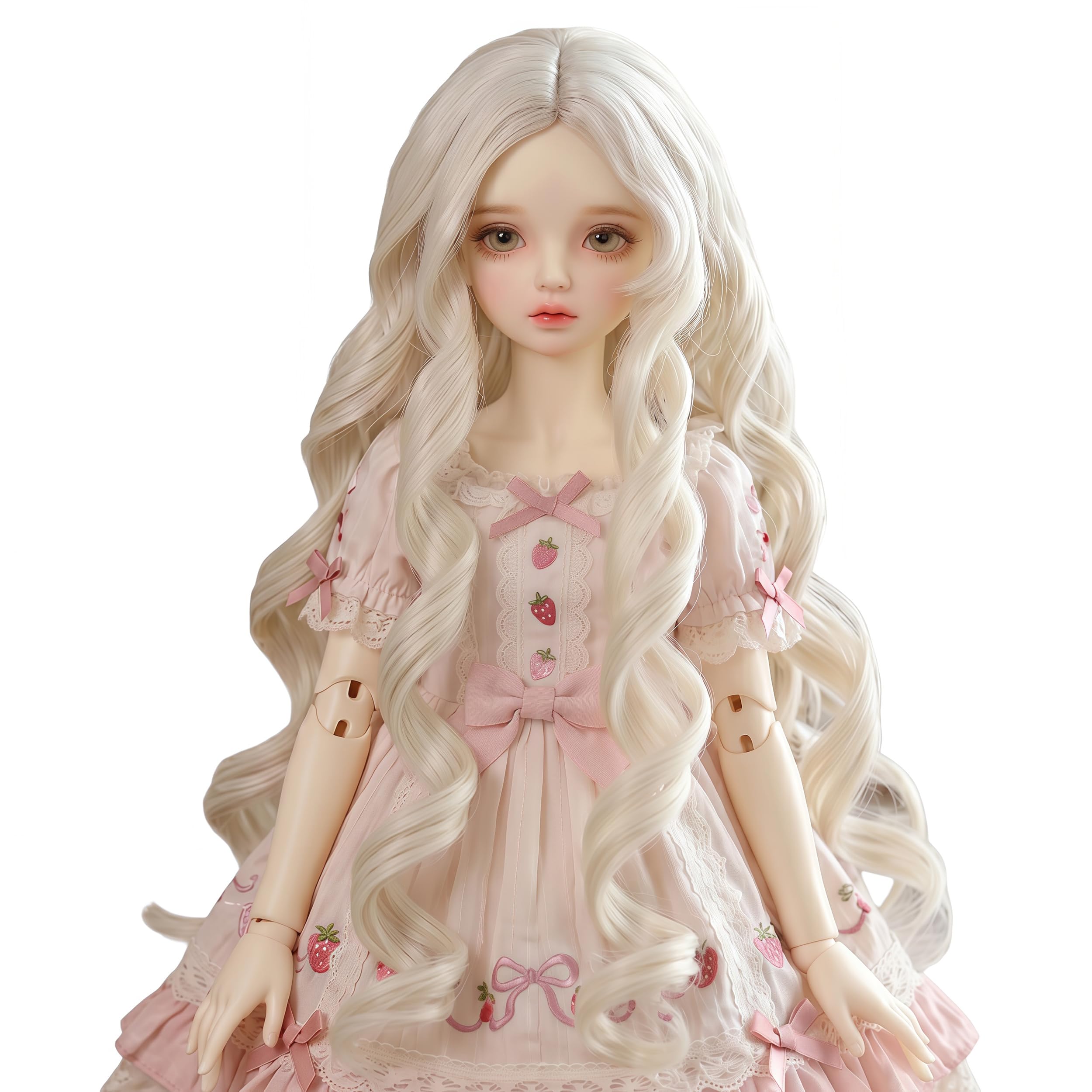 Miss U Hair 8-9 Inch 1/3 BJD MSD DOD Pullip Dollfie Wig Long Curly Hair Not for Human (Blonde)