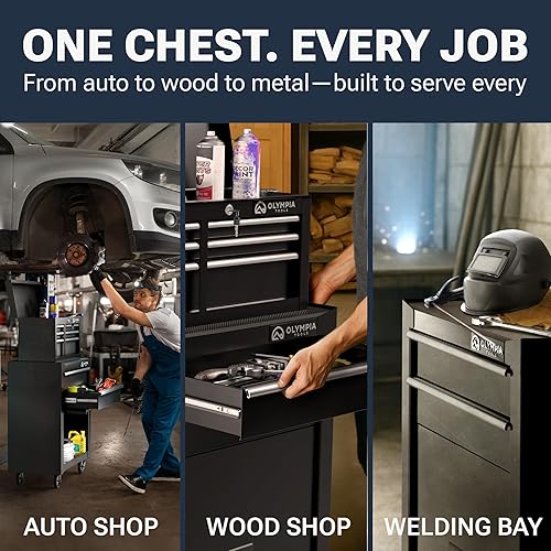 Miniatura 8 de Olympia Tools Armario de herramientas con cajón, caja de herramientas con rodamiento de bolas, cajones totalmente extensibles, herramientas y