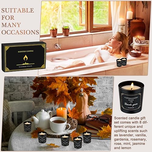 Miniatura 5 de Juego de 16 velas perfumadas de regalo, velas inspiradoras para el hogar, perfumadas a granel, fragancia fuerte de cera de soja, juego de velas para