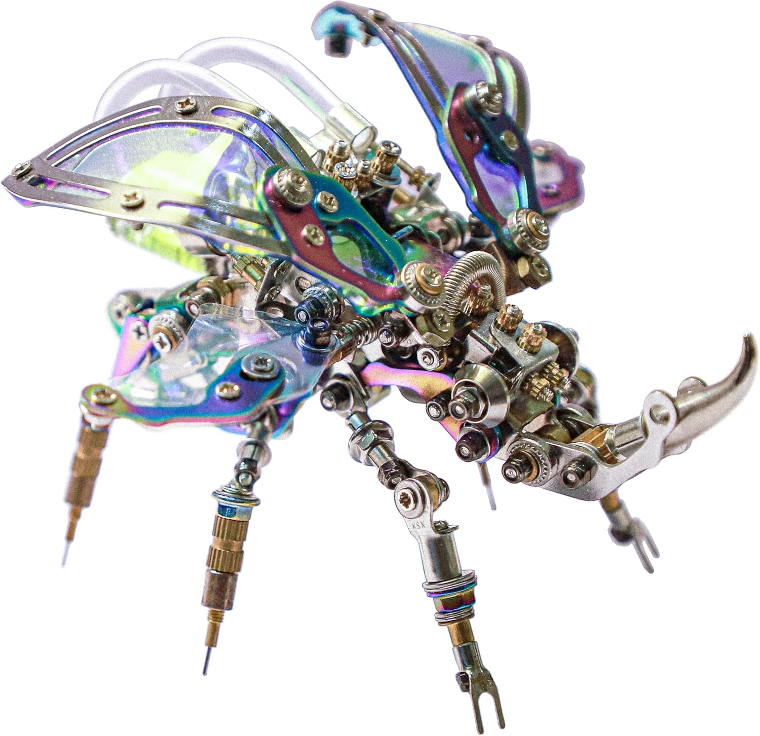 Mostarle Hercules Beetle 3D Metal Puzzle Kit for Adults, 418 PCS DIY Cyberpunk Mechanical Model with Fiber Optic Lights, Gradient Wings, Collectible Insect Building Kit Gift