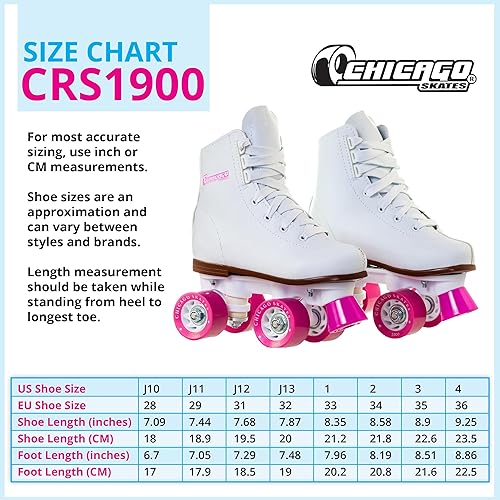 Miniatura 6 de Chicago Rink Patines para niñas y niños – Zapatos de patinaje duraderos para uso en interiores y exteriores con cuello acolchado en el tobillo