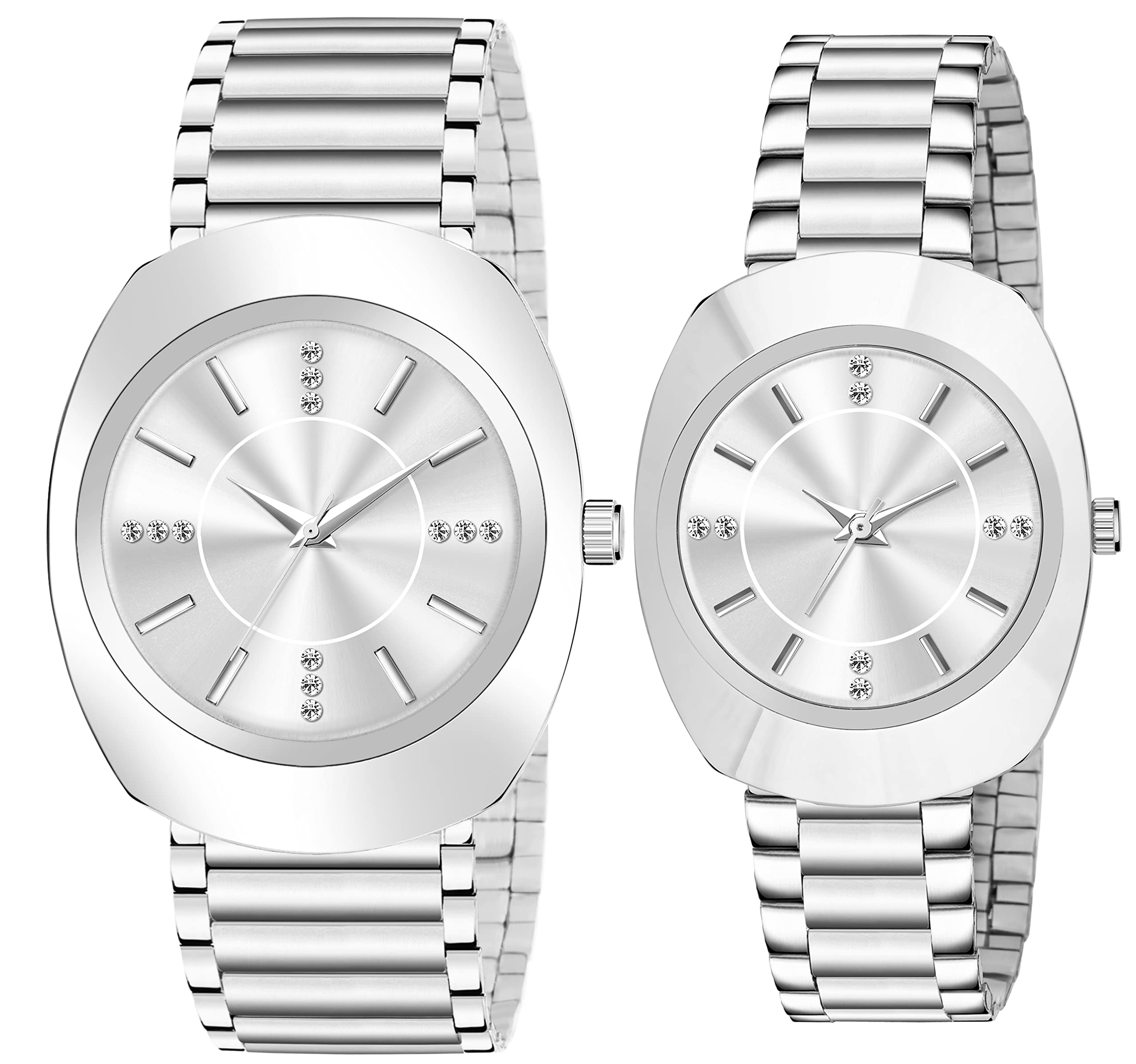 just like Set of 2 Diamond Dial Diamond Stainless Steel Strap Fully Comfortable Wrist Couple Watch (Silver) (B0C61WMCXG) Amazon Price History, Amazon Price Tracker