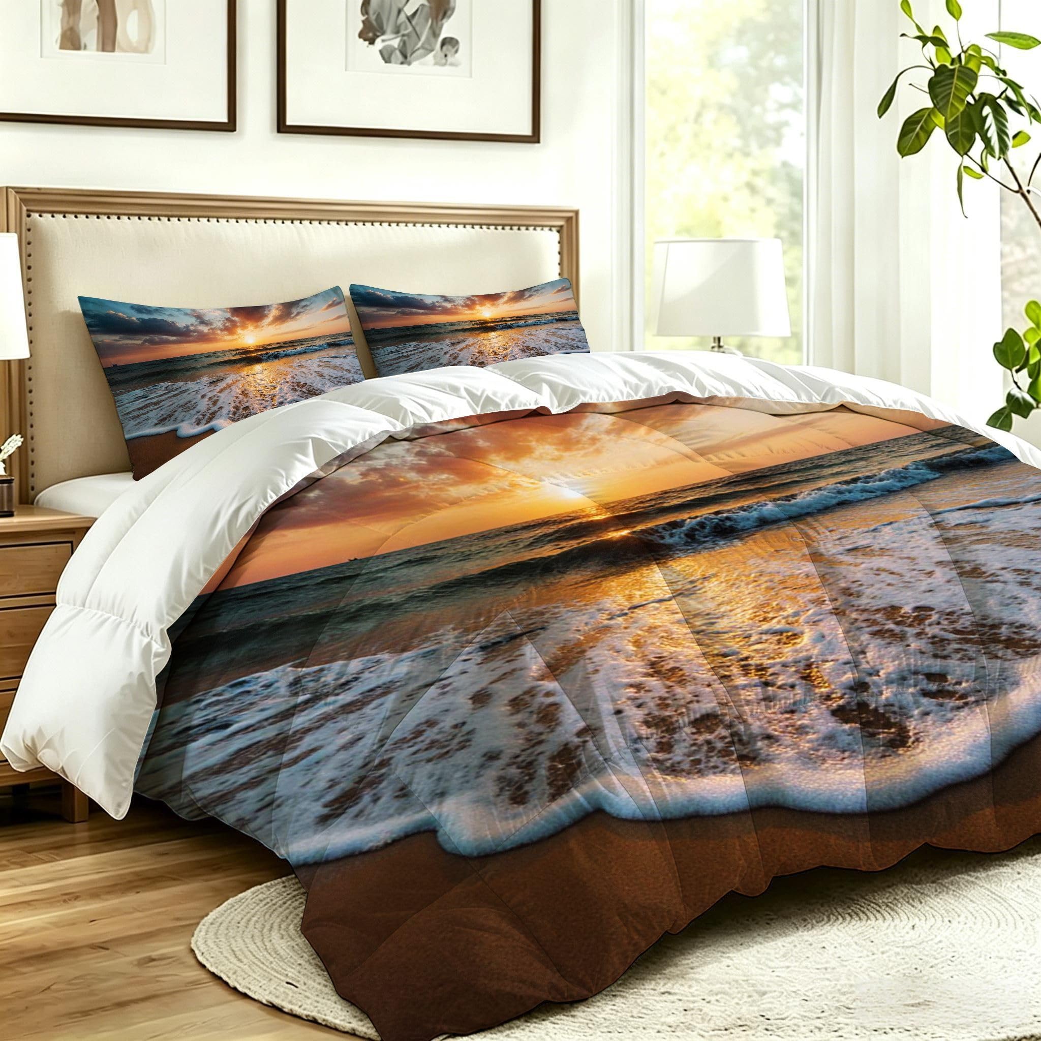 Edredón Cama 90, 150x200 cm, Olas Azules, DQ567