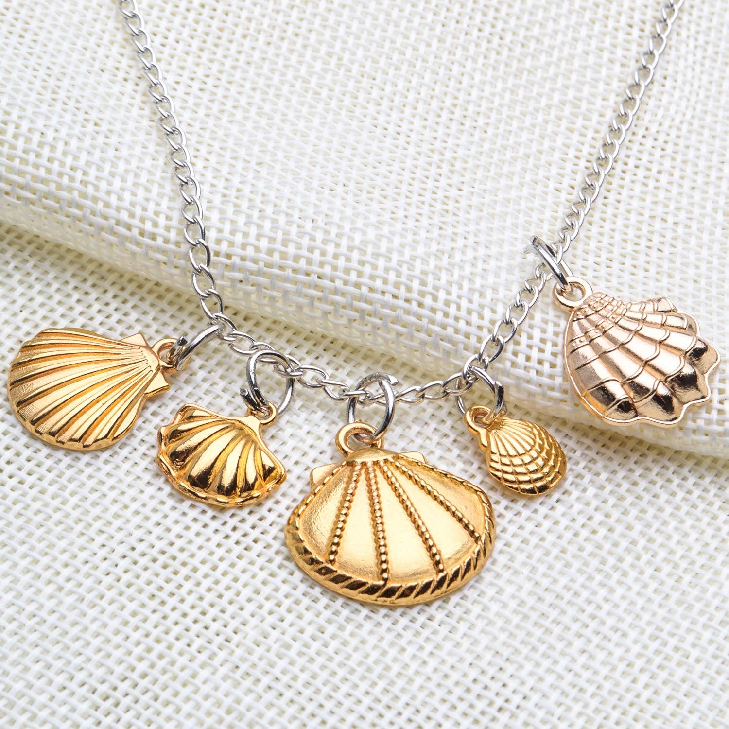 Aylifu Seashell Charms, 100 Gram Gold Shell Ocean Theme Pendants - Conch, Scallops, Mussel, Marine Life, Sea Animals Dangle Charms for Jewelry Making, Necklace, Bracelet Crafting - Image 6