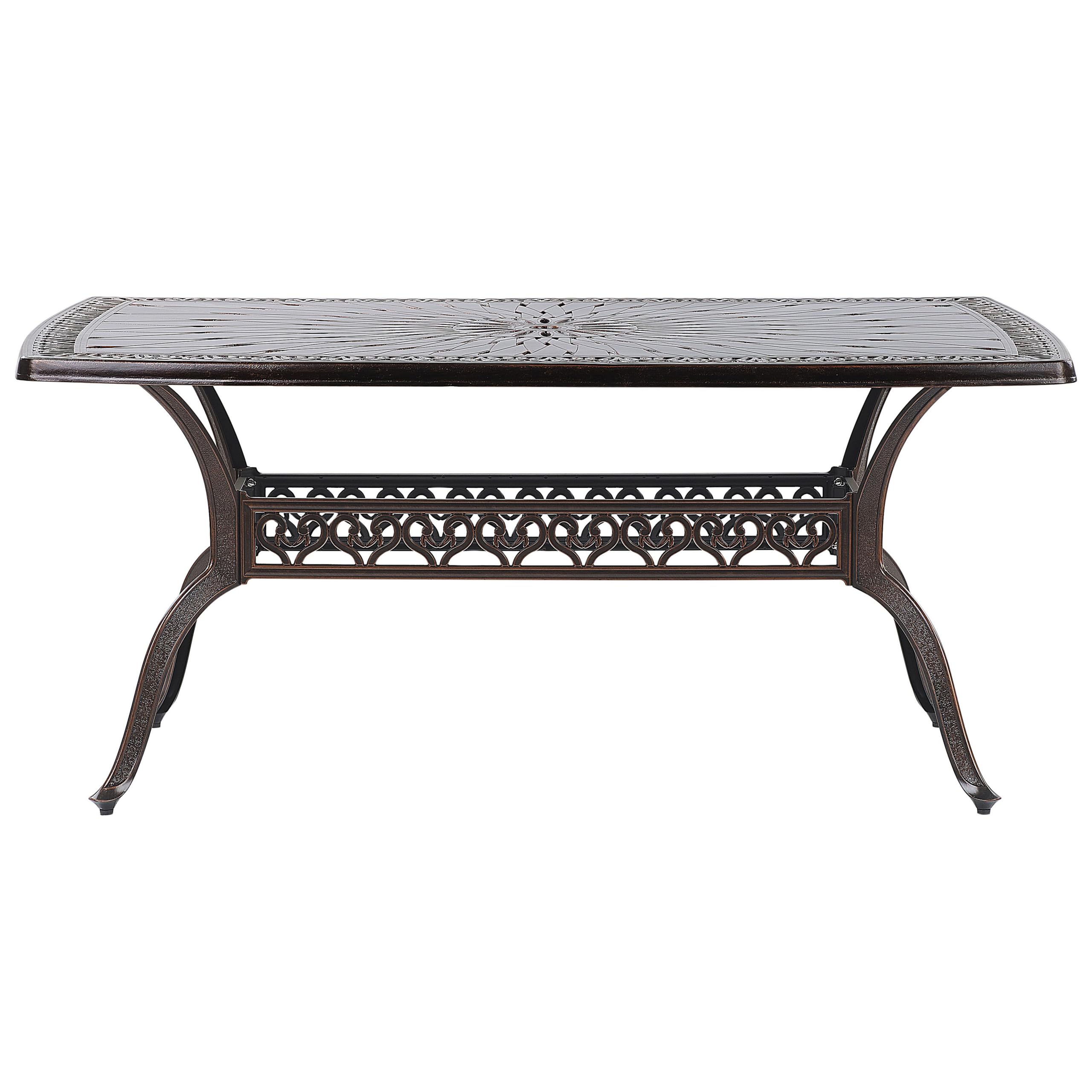 Set pranzo tavolo 200/260/320x100 cm e 6 sedie in alluminio e textilene