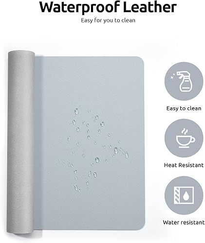 Miniatura 197 de YSAGi Protector de escritorio de cuero, tapete de oficina, alfombrilla grande para mouse, antideslizante, de piel sintética, almohadilla