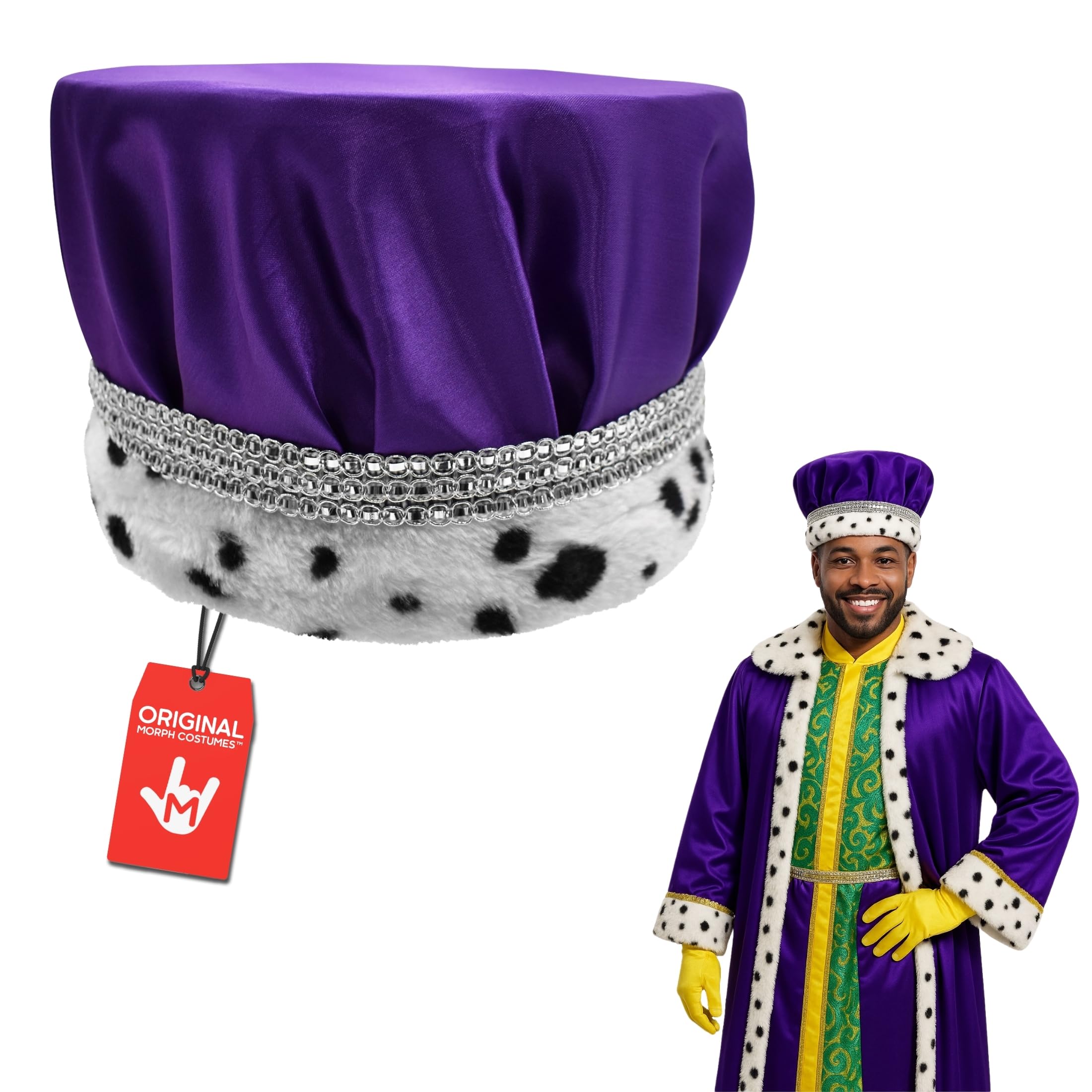 Nicky Bigs Novelties Morph Adult Royal King Queen Crown Pageant Prom Formal Crowns Halloween Costume Medium