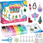 Funtopia Pony Beads, Create Your Own Bead Pets, Colorful Kandi Beads for Bracelets, Big Bead for Hair Braiding, DIY Jewelry and Crafts for Kids, Beginners and Adults (1500 Bead Kit, 30 Designs)