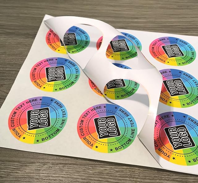 240 Custom Printed Personalised Sticker Labels, Customised Photo, Logo Colour or Text & Round Shape Stickers | 40mm Round Sized (Matte Paper, 240 Labels)