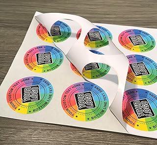 240 Custom Printed Personalised Sticker Labels, Customised Photo, Logo Colour or Text & Round Shape Stickers | 40mm Round Sized (Matte Paper, 240 Labels)