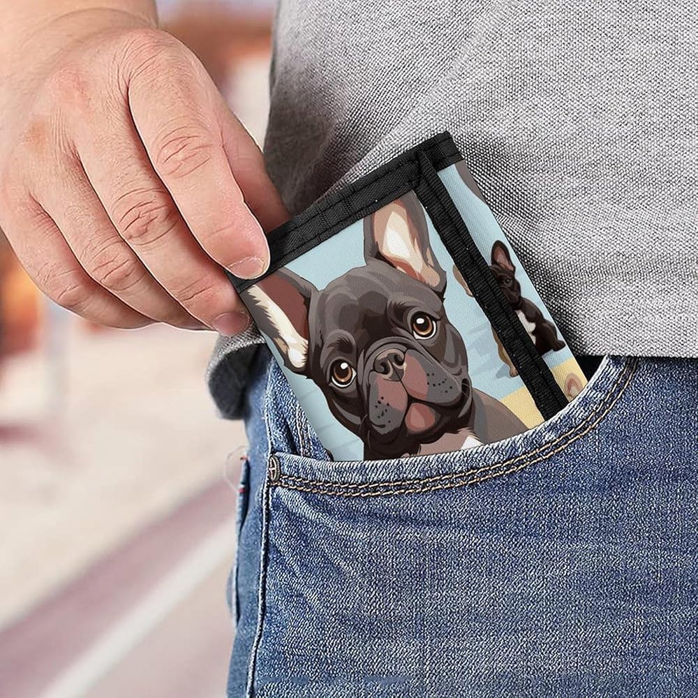 Amazon | YHEGBFD 財布、フレンチブルドッグ犬かわいい三つ折り