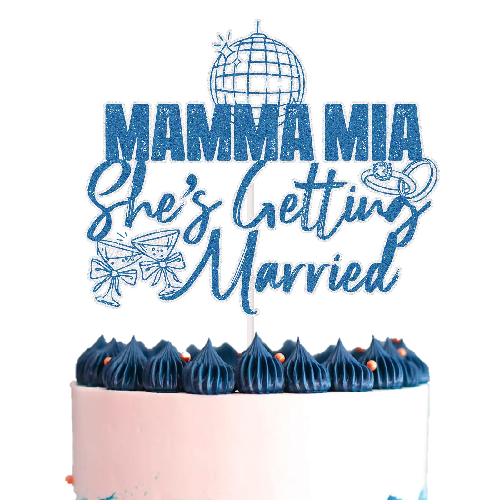Mamma Mia Bachelorette Cake Topper, Mamma Mia She is Getting Married, Disco Dancing Queen Party Decorations Wedding Bridal Shower Party