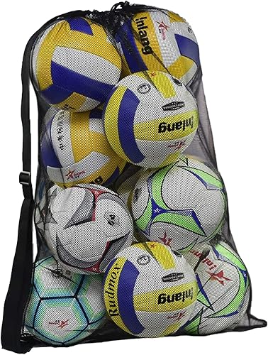 Bolsa de Malla de Servicio Pesado para Pelotas, Bolsa de Almacenamiento de Equipo Deportivo con Cordón para Baloncesto, Fútbol, Deportes de Playa y