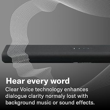 Yamaha Audio SR-B20A Sound Bar مع مضخمات صوت مدمجة وبلوتوث ، أسود