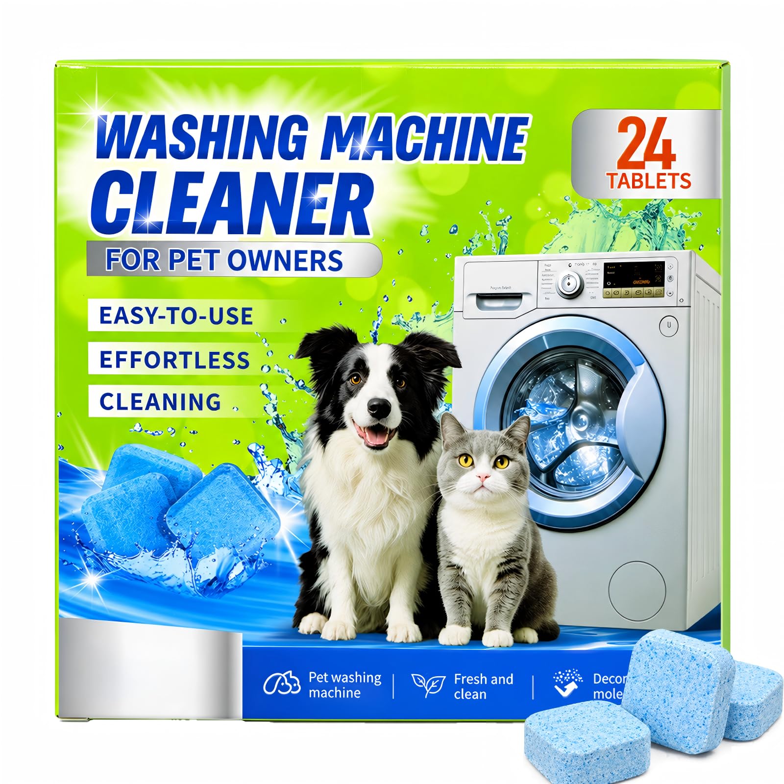24 Pcs Washing Machine Cleaning Tablets,1 Pack | Deep Cleaning Washer Cleaner, Fragrance-…