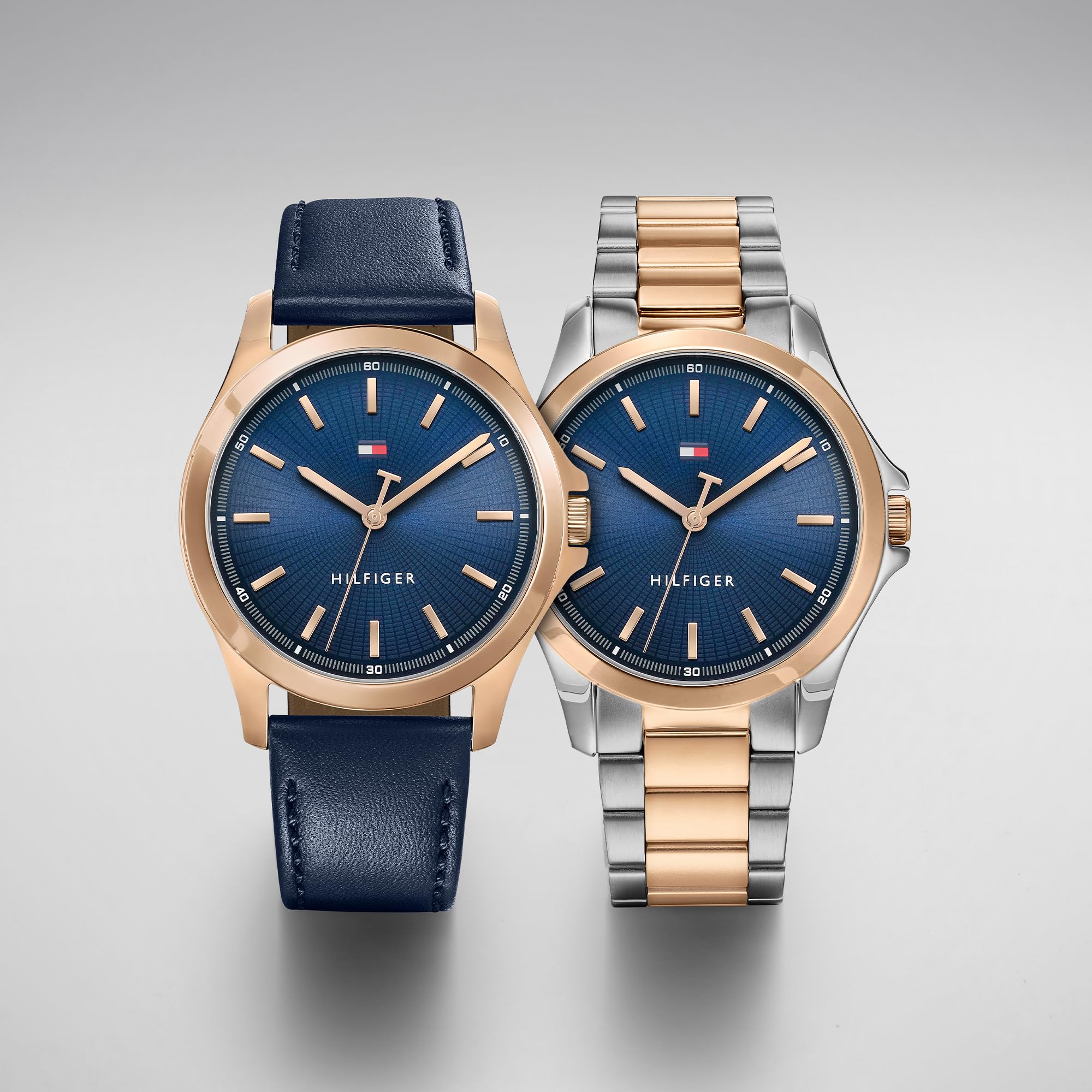 Tommy Hilfiger Orologio con Movimento al Quarzo a Tre Lancetteda Uomo con Cinturino in Acciaio Inossidabile Bicolore - 1792193, Rose Gold