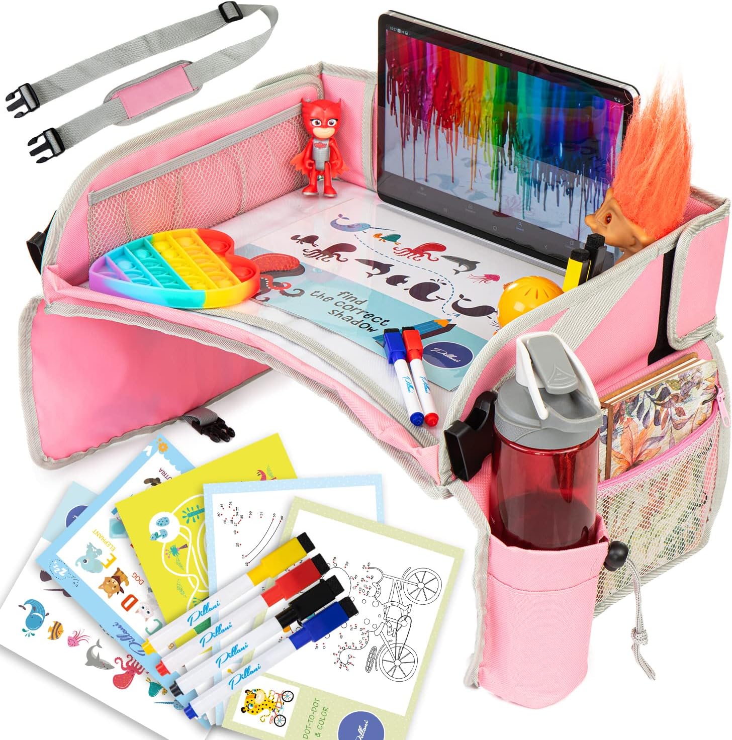 Pillani Kids Travel Tray for Car Car Seat Tray for Kids