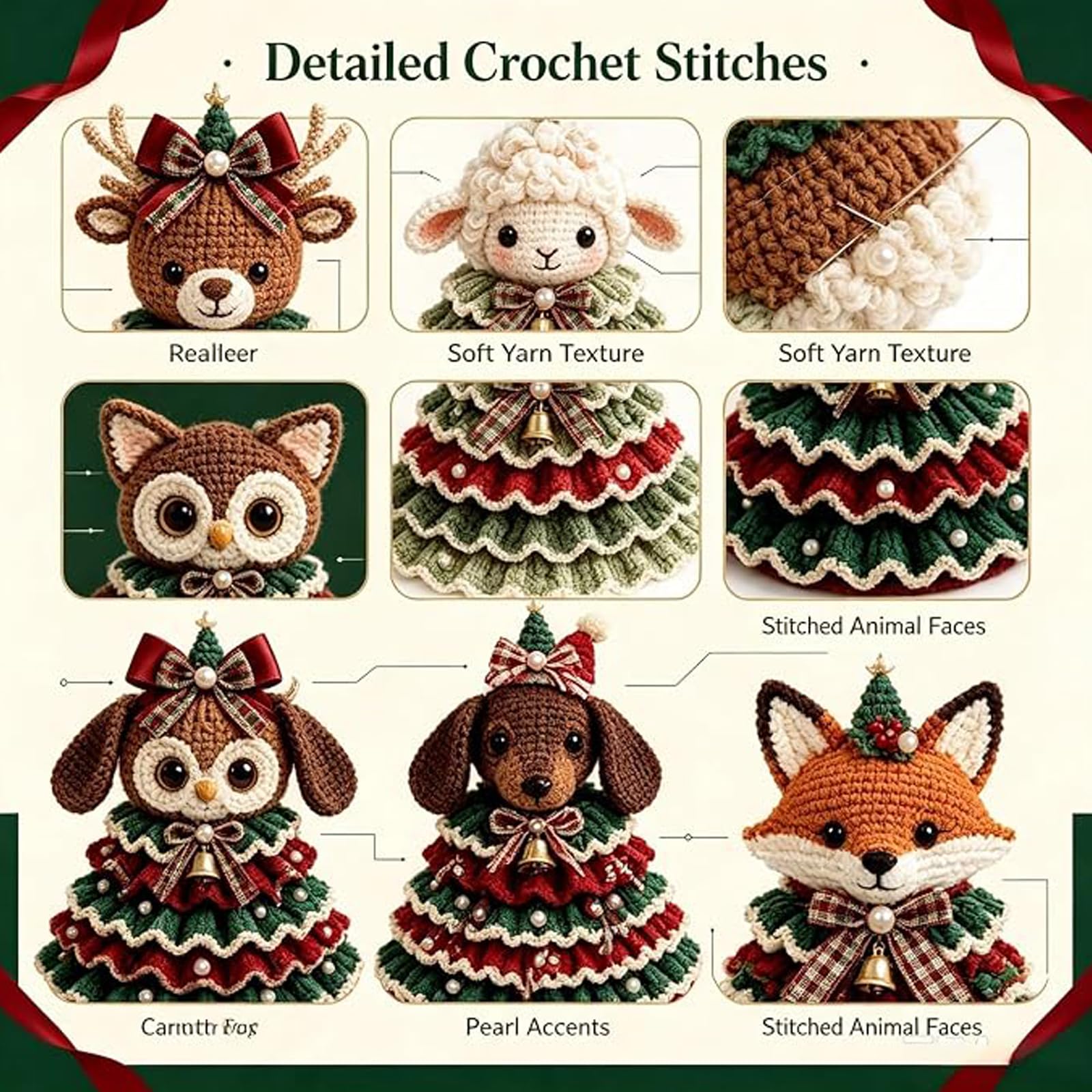Kit Uncinetto Animali Albero Natale, Kit Mucca Highland (F#) | Kit Uncinetto Per Principianti Lana Gancio Imbottitura Accessori Ideale Per Decorazione Tavola Natalizia