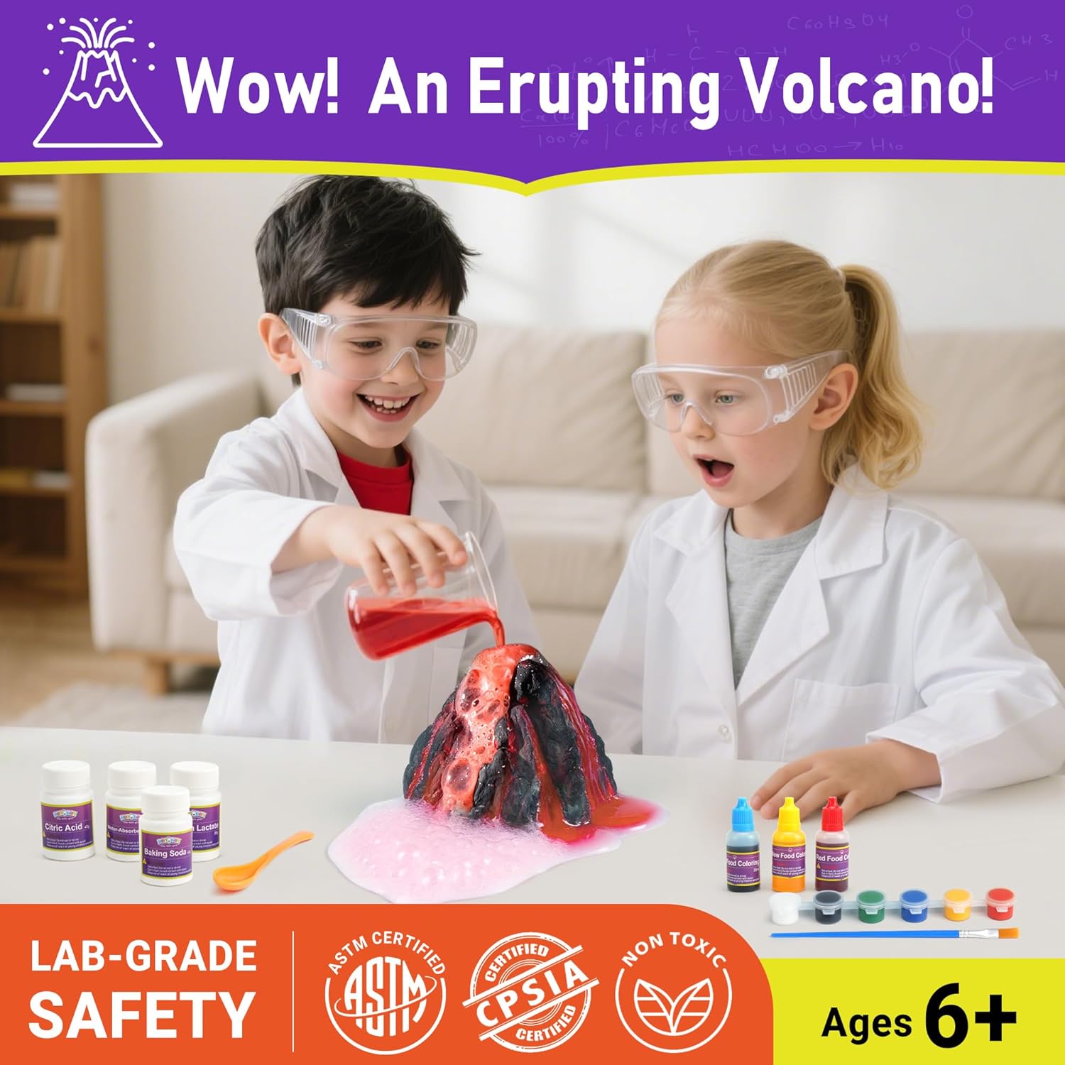 BenBen Science Kits for Kids Age 8-12, Experiments Educational Toy, STEM Toys for 6 7 9 Year Old Boys Girls Birthday Gift, Volcano Science Kit, Chemistry Set for Homeschooling