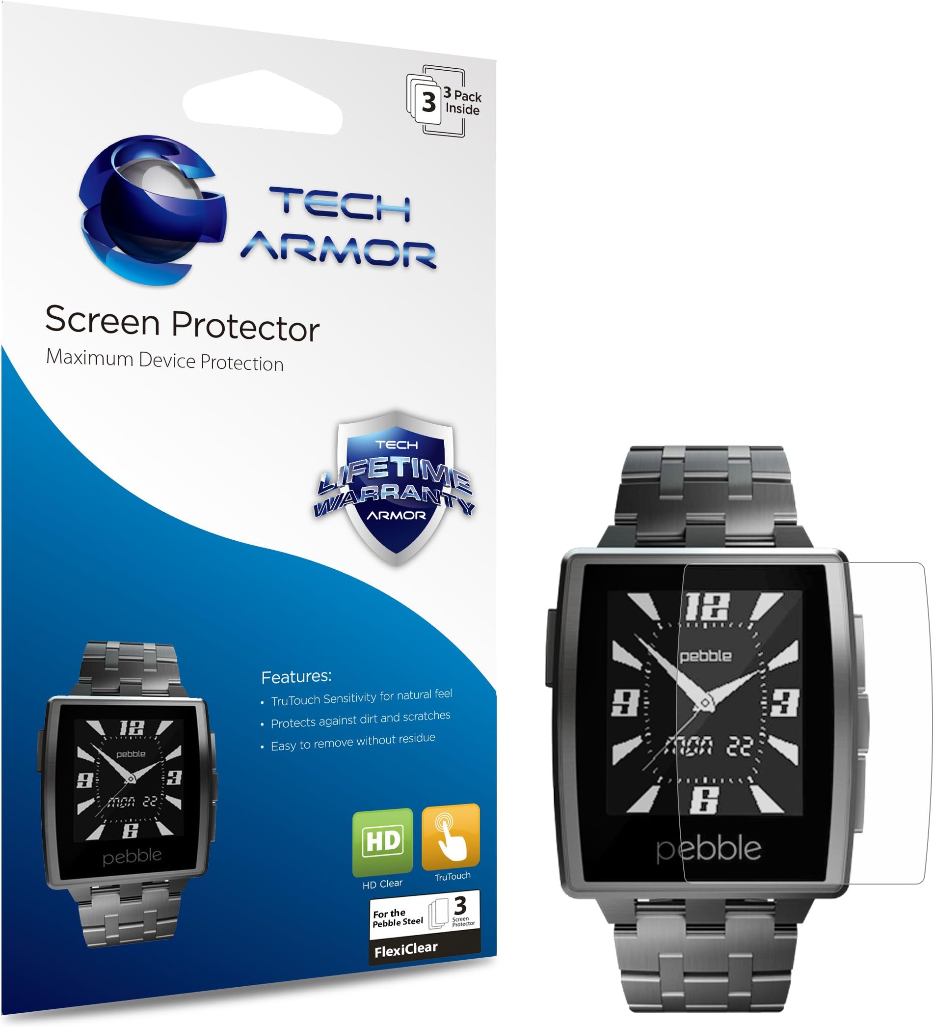 Pebble Steel Matte Antiglare Screen Protectors 3-Pack