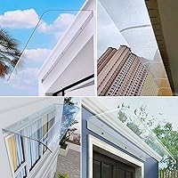 Vista 7 de Toldo para puerta delantera, protección contra rayos UV, lluvia, nieve, luz solar, toldo invisible para ventana de puerta, cubierta de policarbonato