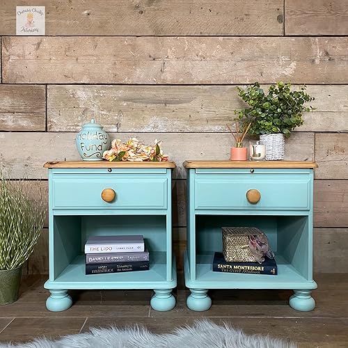 Miniatura 4 de Dixie Belle Paint Company Pintura para Muebles con Acabado de Tiza - Sea Glass (8oz) - Pintura Mineral de Tiza para Bricolaje Azul Pastel MateVerde