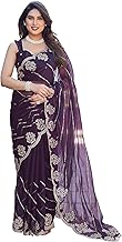 Women's Traditional Embroidered Simmer Saree || Saree for Wedding