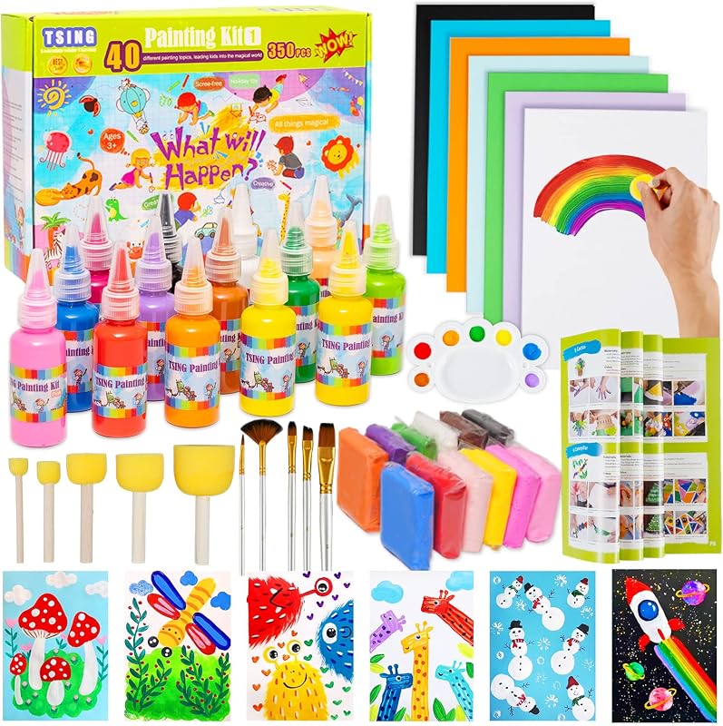 TSING Arts and Crafts for Kids - 40 Creative Painting Arts 350+pcs Painting Kits Ages 5-10 Year Old Girls & Boys - Art Supplies Set - Gift Ideas for Drawing Beginners Activity Toys