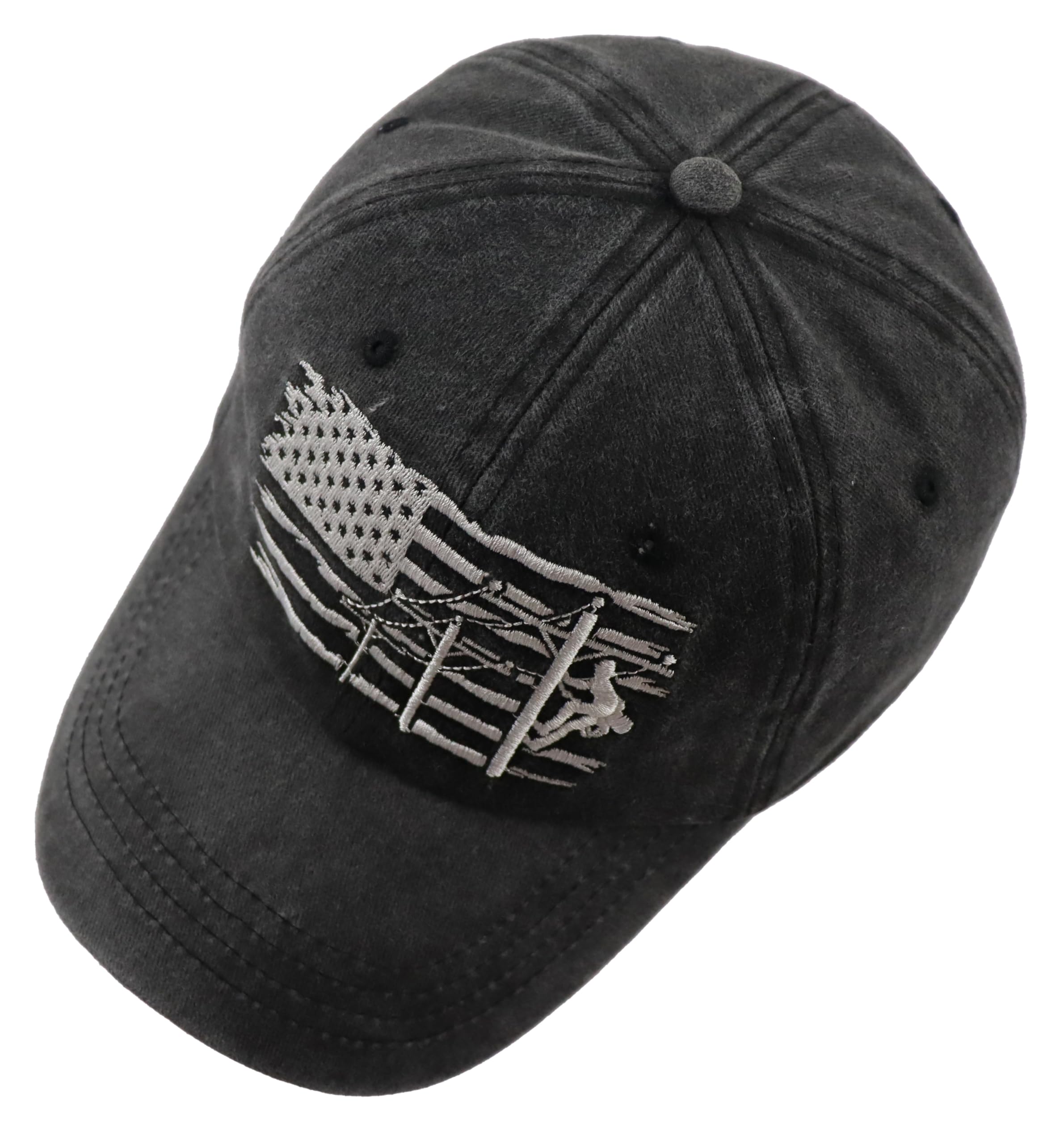 Lineman Gifts for Men, Adjustable Vintage Cotton Embroidered Electrician Dad Hat
