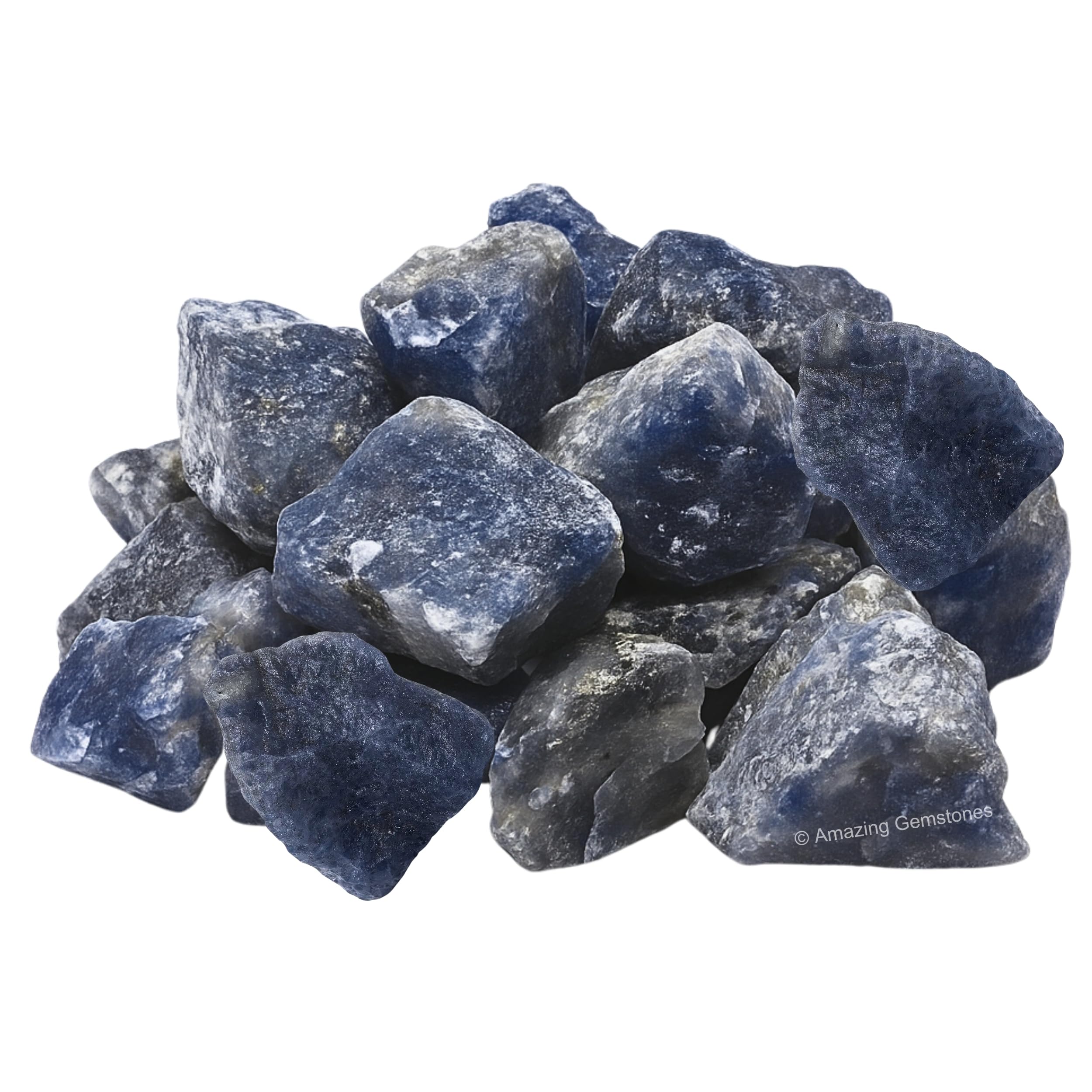 Iolite Crystals and Healing Stones, 5 Piece Raw | Certified Healing Crystal Rough Rocks For Tumbling and DIY Projects Gifts - Positive Energy, Chakra Healing, Meditation