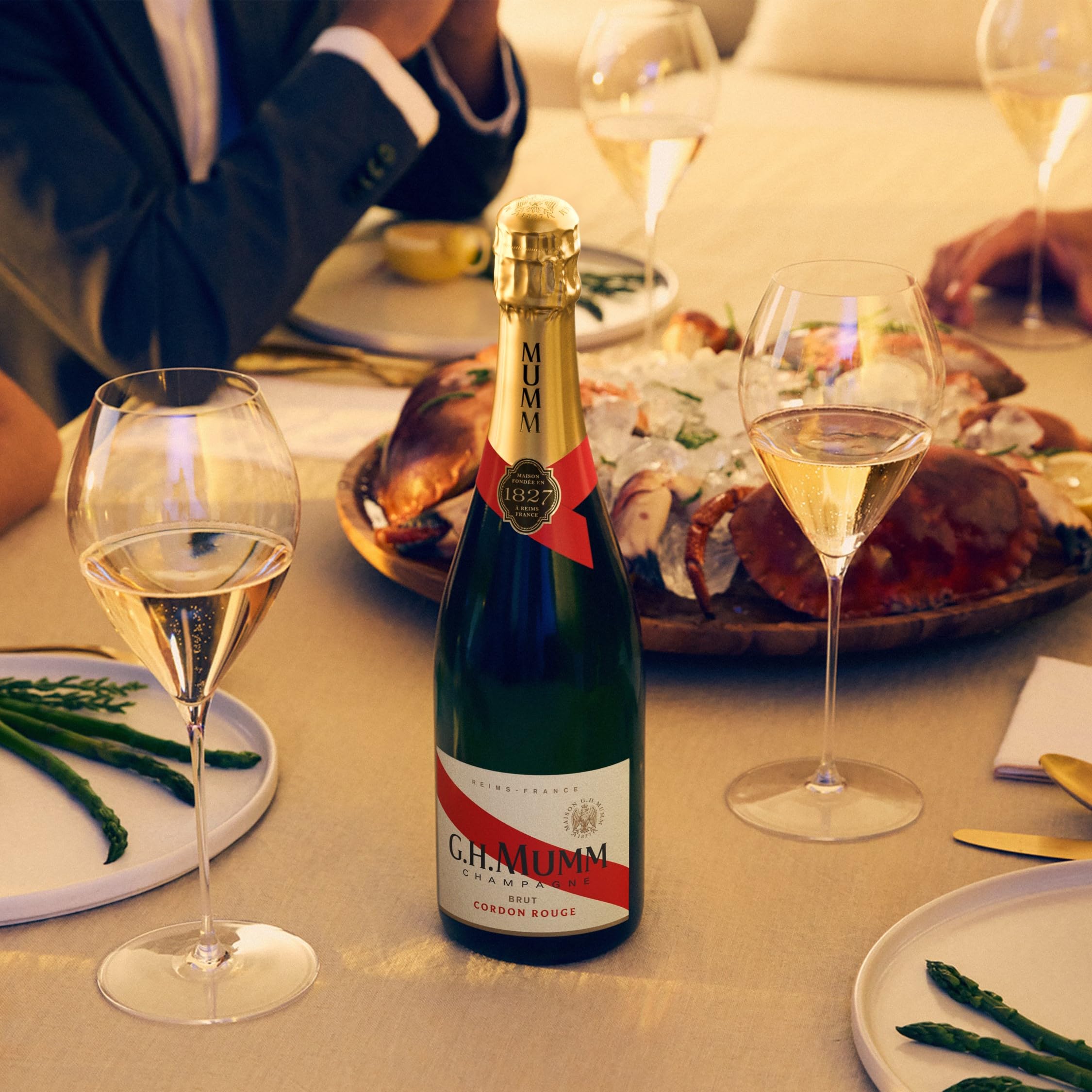 G.H. Mumm Champagne Cordon Rouge, vol 12%, 75CL, Pinot Noir, Chardonnay e Meunier, Invecchiato 20 Mesi nelle Cantine di Reims