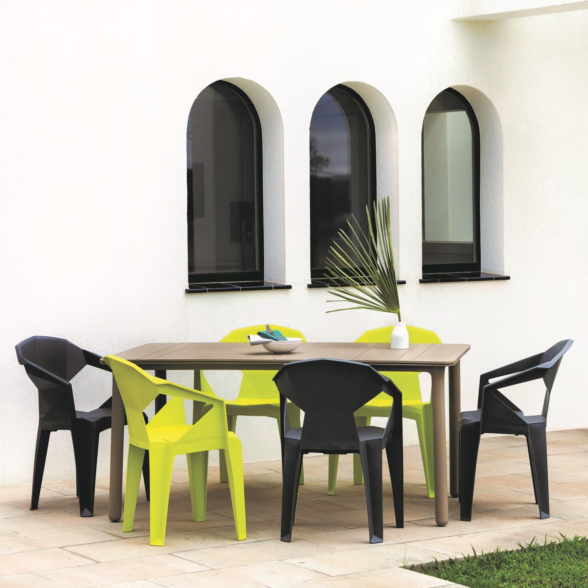 Lot De 4 Chaises De Salle à Manger De Jardin En Polyrotin Avec Cadre En
