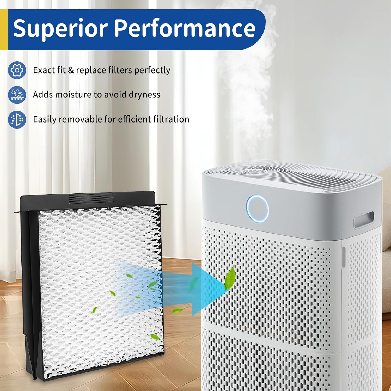 1040 Wick Humidifier Filter Replacement, Fits for Air Care Essick Humidifier B40 B40-C 3D6-100 5D6-700 7D6-100 B23-710 B23-810 D46-720 CM330 3000, MoistAir Models for MA-0300 MA-0500, 4 Pack