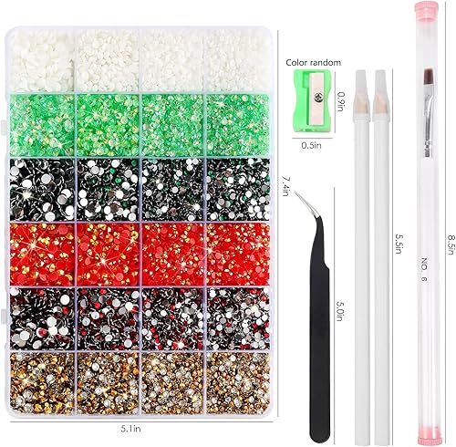 Miniatura 5 de Diamantes de imitación con parte trasera plana, 21000 unidades de piedras preciosas de resina AB, 6 colores de diamantes de imitación redondos para