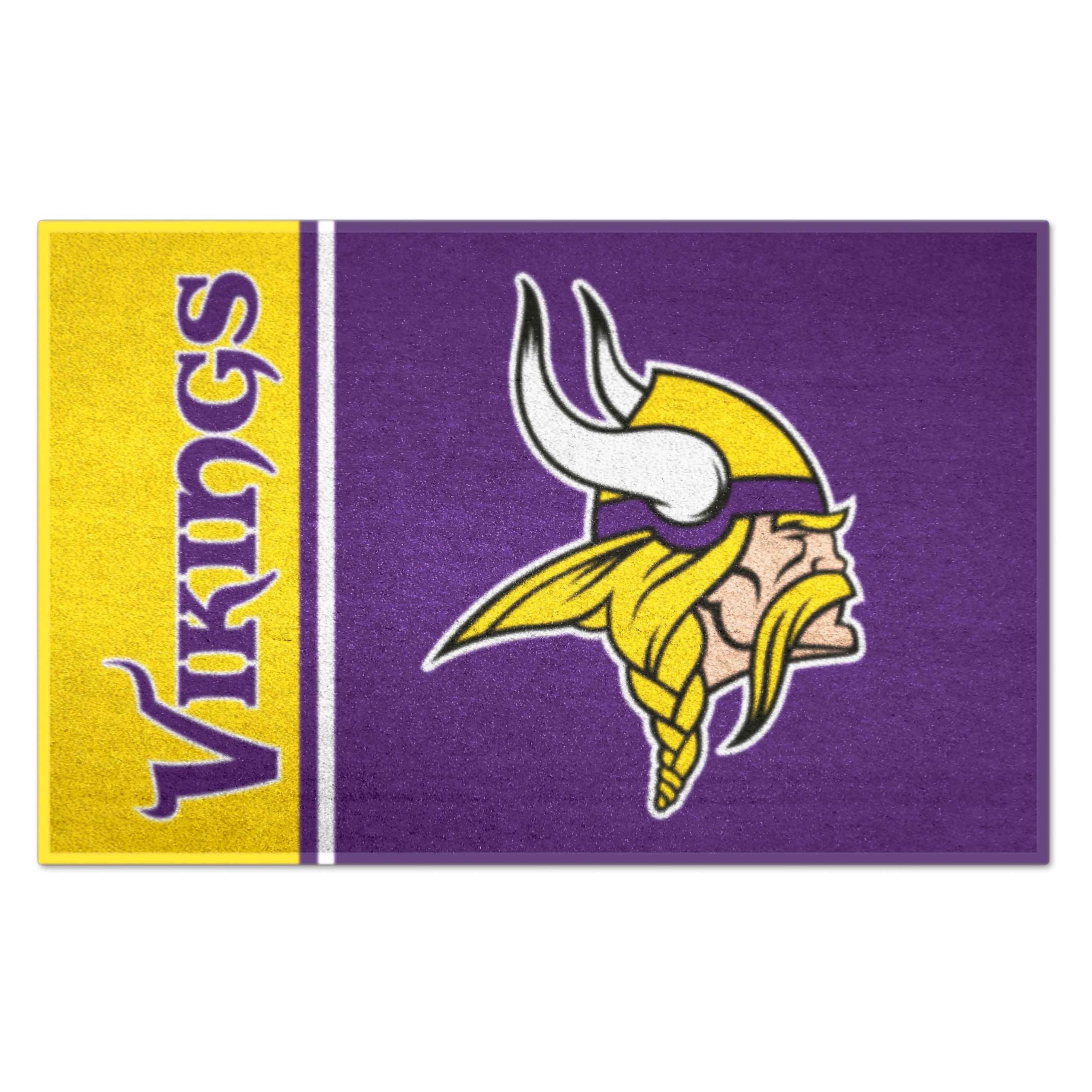 FANMATS 8248 NFL - Minnesota Vikings Starter Mat Accent Rug - 19in. x 30in. | Sports Fan Home Decor Rug and Tailgating Mat Uniform Design
